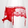 ACSUSS Mens Sexy Sissy Pouch Lingerie Underwear Girly Costumn T-Back Brieft with Garters Red One Size view 4