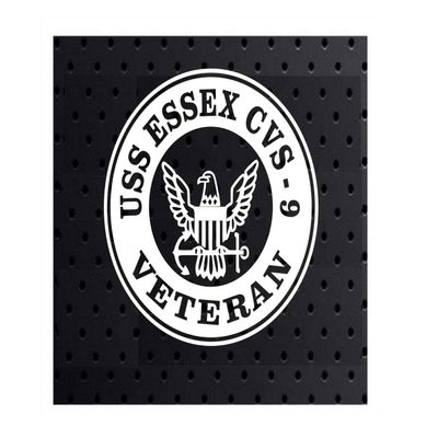 Edward & Co Sticker USS Essex CVS-9 Veteran Decal United States Army Military for Car Truck Window Laptop Bumper US Flag 4.0 x 4.0 in (White)