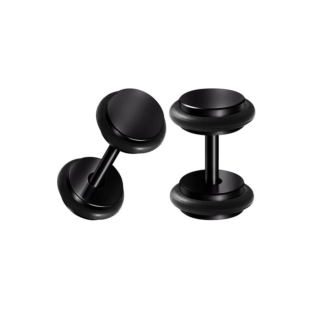 BIG GAUGES Pair of Black Anodized 2g 1/4" 6mm Fake Plugs O Rings Piercing Jewelry Ear Plug Stretcher Lobe Earring BGFP 10934