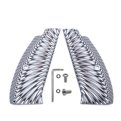 Guuun G10 Grips for CZ 75 Full Size CZ SP-01 Custom Handgun Grip Sunburst Texture - White