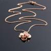 18-20" Rose Gold color Titanium Stainless Steel Camellia Flower Pendant Necklace PE7 charm original view 1