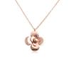 18-20" Rose Gold color Titanium Stainless Steel Camellia Flower Pendant Necklace PE7 charm original view 2
