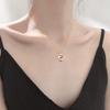18-20" Rose Gold color Titanium Stainless Steel Camellia Flower Pendant Necklace PE7 charm original view 3