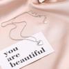 925 Sterling Silver High Polished Heart Pendant Necklace Beads Chain 16+2" PE48 charm original view 3