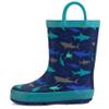 K KomForme Kids Rain Boots Waterproof Printed Rubber boots with Handles, Size 8 Toddler, Ocean World view 1