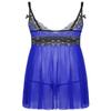 YiZYiF Men's Sissy Lingerie Nightwear Crossdresser Sleepwear Lace Babydoll Dress with G-String Royal_Blue X-Large view 2