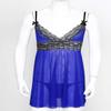 YiZYiF Men's Sissy Lingerie Nightwear Crossdresser Sleepwear Lace Babydoll Dress with G-String Royal_Blue X-Large view 3