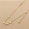 18K Rose Gold color 9 Stars Stainless Steel Pendant Necklace Choker Gift 16"+2" PE12 charm original view 1