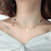 18K Rose Gold color 9 Stars Stainless Steel Pendant Necklace Choker Gift 16"+2" PE12 charm original view 3