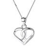 925 Sterling Silver Interlocked Cross Double Hearts Womens Necklace18" Pendant PE47 charm original view 1
