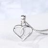 925 Sterling Silver Interlocked Cross Double Hearts Womens Necklace18" Pendant PE47 charm original view 3