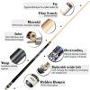 Tai ba cues 2-Piece Pool cue Stick + Hard Case, 13mm Tip, 58", Hardwood Canadian Maple Professional Billiard Pool Cue Stick 18,19,20,21,22 Oz Pool Stick (Selectable)-Blue, Black, Red, Gray, Green view 2
