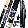 Tai ba cues 2-Piece Pool cue Stick + Hard Case, 13mm Tip, 58", Hardwood Canadian Maple Professional Billiard Pool Cue Stick 18,19,20,21,22 Oz Pool Stick (Selectable)-Blue, Black, Red, Gray, Green view 1