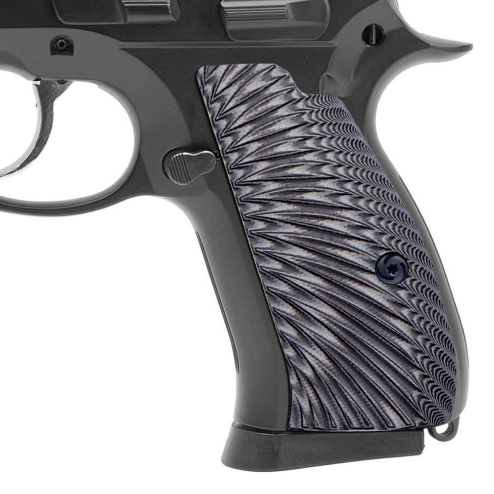 Guuun G10 Grips for CZ75 Compact fit CZ P-01 PCR CZ85 Compact Sunburst Texture Gray/Black