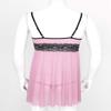 QinCiao Men's Lace Lingerie Sleepwear Babydoll Chemise Intimate Crossdressing Pajamas Set Pink Large view 4
