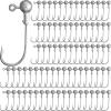 100 Pieces Jig Heads Fishing Hooks Head Jig Hooks with Barb Unpainted Hooks with Plastic Fishing Box for Fishing (1 g/ 1/32 oz) view 1