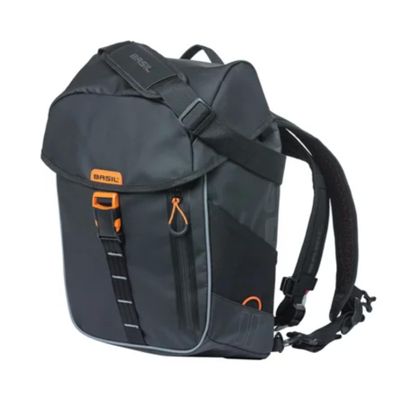 Basil Miles Tarpaulin Bicycle Daypack, 17L, Black Orange
