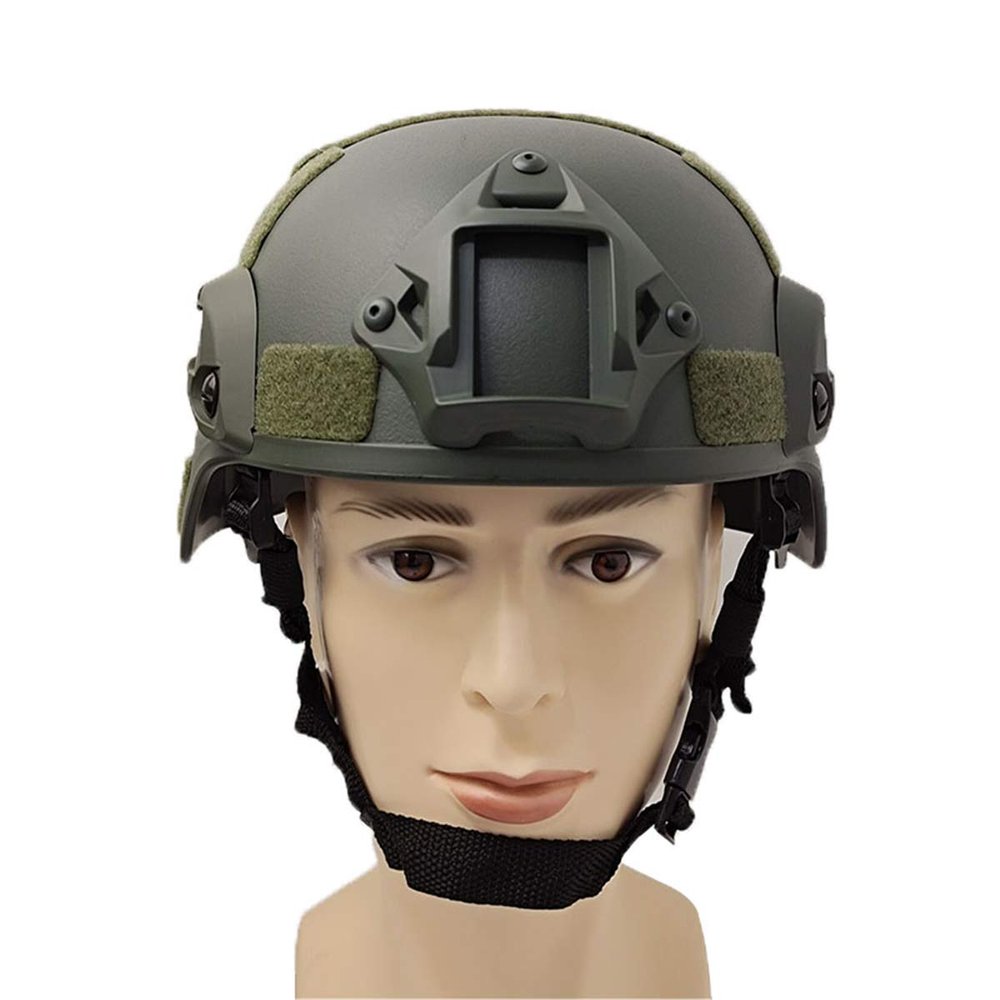 UNISTRENGH Adjustable Outdoor Protective Helmet for Airsoft Paintball MICH 2001 Action Version Tactical Helmet with NVG Mount and Side Rails (Army Green, Fit for Head Girth 20.87-23.62inch/(53-60cm))