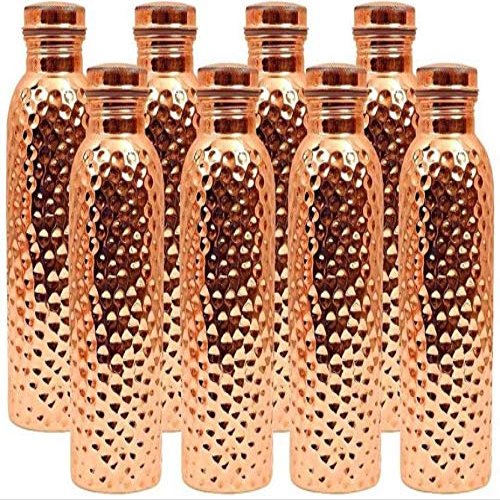 HarLen Hammered Copper Water Bottle with Lid (34 Oz) (Pack of 8)