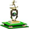 Better Display Cases Turf Large Trophy Pedestal Stand or Base with Pink Risers - 8.75" X 7.75" (A006, V21) view 1