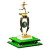 Better Display Cases Turf Large Trophy Pedestal Stand or Base with Silver Risers - 8.75" X 7.75" (A006, V21) view 1