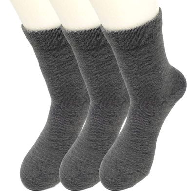 iMongol-Merino Wool Dralon Women Men Man Warm Casual Sweat absorption Dress Socks (3 Pairs, Pale Grey, 7-12)