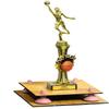 Better Display Cases Simulated Wood Large Trophy Pedestal Stand or Base with Pink Risers - 8.75" X 7.75" (A006, V21) view 1