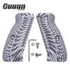 Guuun G10 CZ Grips for CZ 75 Full Size SP-01, Sunburst Texture - White/Black view 2