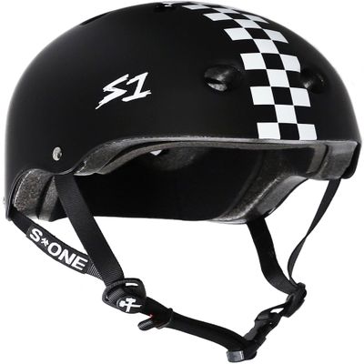 S1 Lifer Helmet for Skateboarding, BMX, and Roller Skating - EPS Fusion Foam, CPSC & ASTM Certified - Black Matte w/Checkers X-Large (22.5")