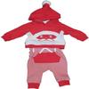 Cat & Jack Baby Boy or Girl 2 pc Santa Holiday Hooded Holiday Top & Bottom Set 0-3 Months Red view 1