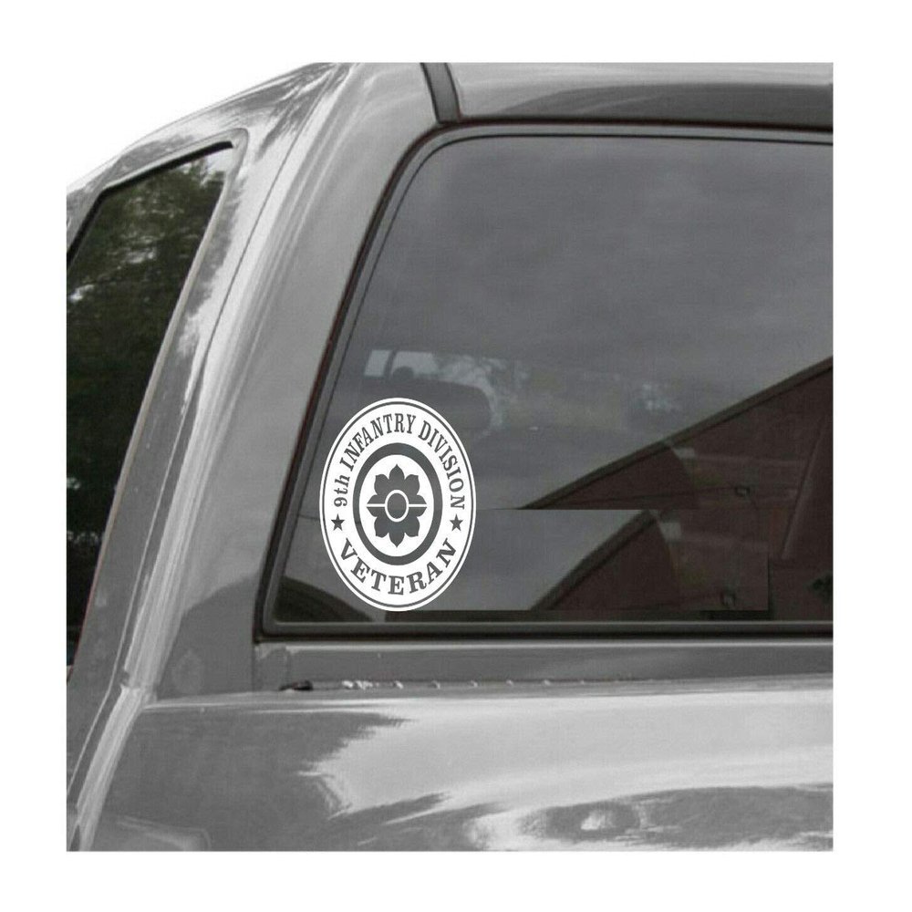 Edward & Co Sticker 9th Infantry Division Veteran Roundel Decal United States Army Military for Car Truck Window Laptop Bumper US Flag 4.0 x 4.0 in (Red)