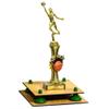 Better Display Cases Simulated Wood Large Trophy Pedestal Stand or Base with Green Risers - 8.75" X 7.75" (A006, V21) view 1