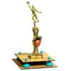 Better Display Cases Simulated Wood Large Trophy Pedestal Stand or Base with Light Blue Risers - 8.75" X 7.75" (A006, V21) view 1