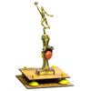 Better Display Cases Simulated Wood Large Trophy Pedestal Stand or Base with Yellow Risers - 8.75" X 7.75" (A006, V21) view 1