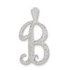 Bonyak Jewelry Sterling Silver Polished & Textured Letter B Initial Chain Slide Timeles view 1
