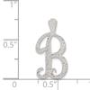 Bonyak Jewelry Sterling Silver Polished & Textured Letter B Initial Chain Slide Timeles view 3