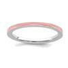 Bonyak Jewelry Sterling Silver Stackable Expressions Pink Enameled 1.5mm Ring, Size 6 view 1