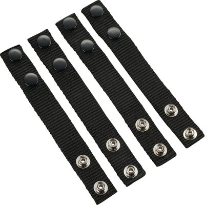 Perfect Fit Shield Wallets 1 Inch Nylon Duty Belt Keepers with Black Snaps for 2 1/4 inch Wide Belts (Pack of 4) Nylon and Black Double snap