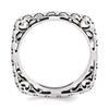 Bonyak Jewelry Sterling Silver Stackable Expressions Polished Antiqued Square Ring, Size 8 view 2