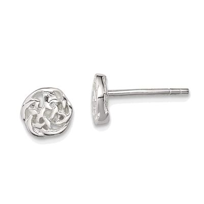 Sterling Silver Polished Celtic Knot Post Earrings Unique
