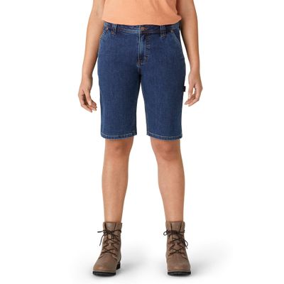 Dickies Women's Denim Carpenter Short, Dark Stonewash, 12