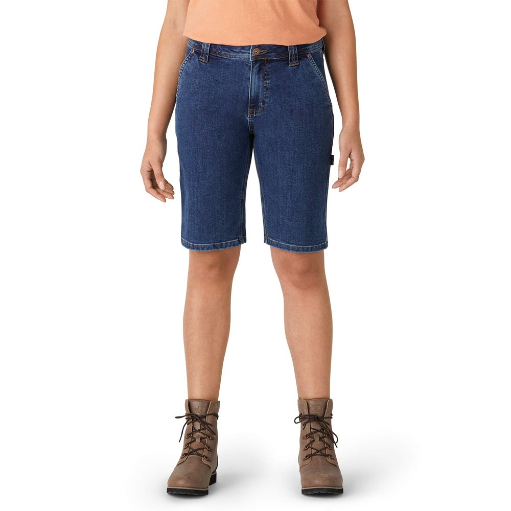 Dickies Women's Denim Carpenter Short, Dark Stonewash, 12