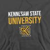 Kennesaw State University Official Stacked Unisex Adult Pull-Over Hoodie, Charcoal, 3X-Large view 2