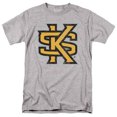 Kennesaw State University Official Distressed Primary Logo Unisex Adult T-Shirt, Athletic Heather, 3X-Large