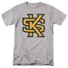 Kennesaw State University Official Distressed Primary Logo Unisex Adult T-Shirt, Athletic Heather, 3X-Large view 1