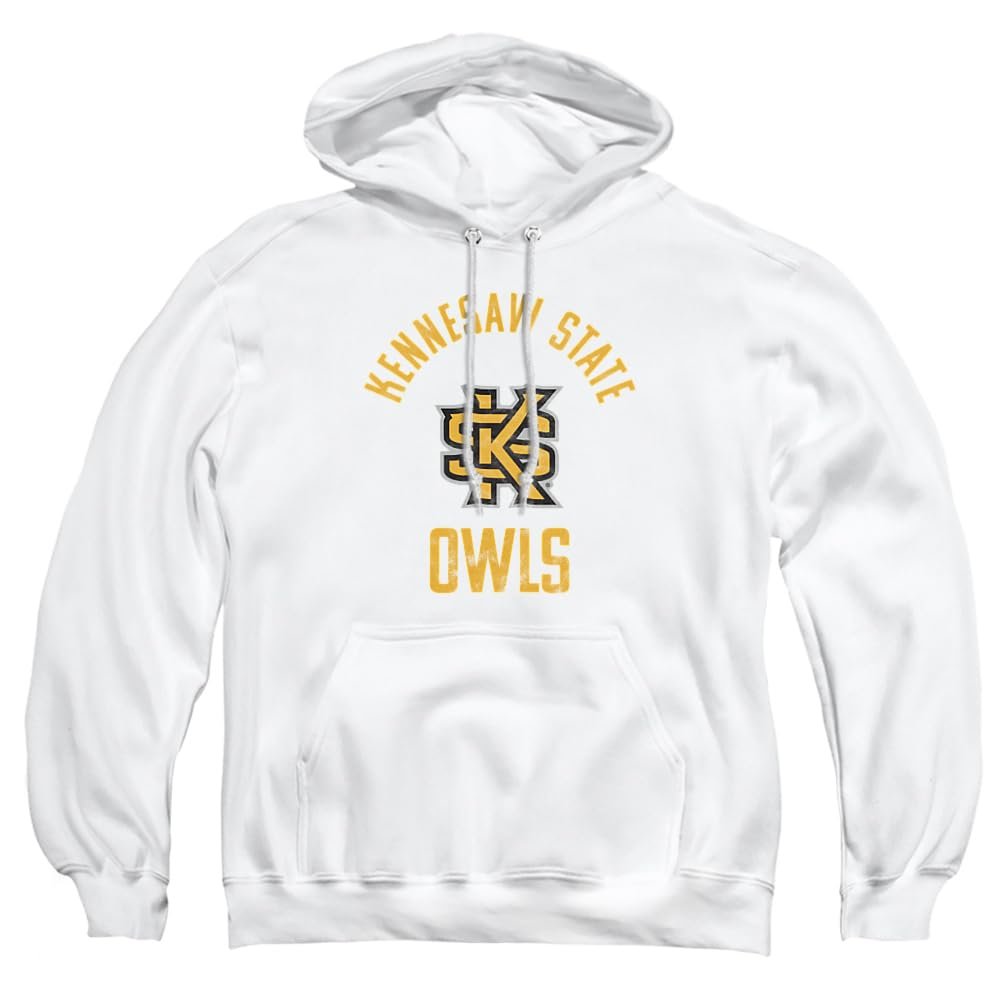 Kennesaw State University Official Owls Large Unisex Adult Pull-Over Hoodie, White, 2X-Large