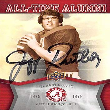 Autograph Warehouse 582973 Alabama Crimson Tide Jeff Rutledge Autographed Football Card - 2012 Upper Deck All Time Alumni No.ATAJR