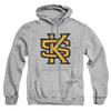 Kennesaw State University Official Distressed Primary Logo Unisex Adult Pull-Over Hoodie, Athletic Heather, 2X-Large view 1