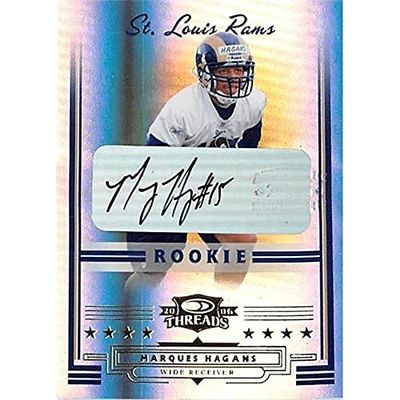 Autograph Warehouse 377974 Marques Hagans Autographed Football Card - Virginia Cavaliers 2006 Donruss Rookie Threads Refractor No.159 LE 1-100