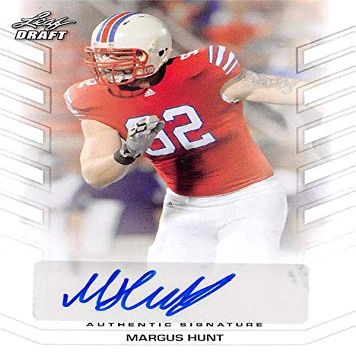 Autograph Warehouse 571368 Southern Methodist University Margus Hunt Autographed Football Card - 2013 Leaf Draft Rookie No.BAMH1